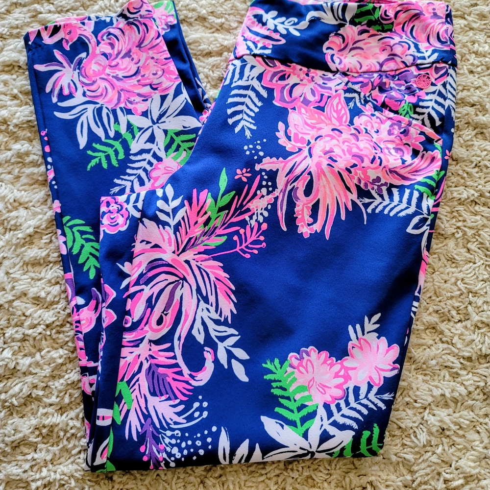 Lilly Pulitzer Blue and Pink Floral Pants